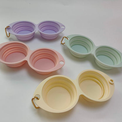 Tilley + Me Collapsible Double Pet Bowl – Lightweight &amp; Portable for Travel