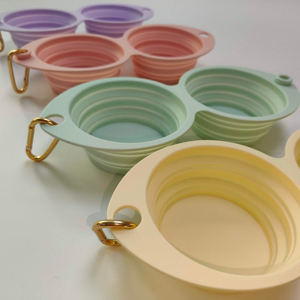 Tilley + Me Collapsible Double Pet Bowl – Lightweight &amp; Portable for Travel