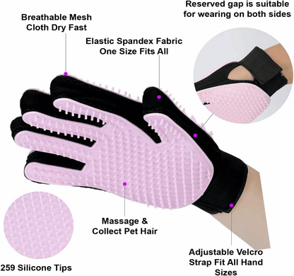 Double-Sided Pet Grooming Glove for Dogs &amp; Cats