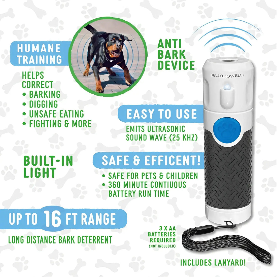 Ultrasonic Dog Trainer Handheld Bark Control Device