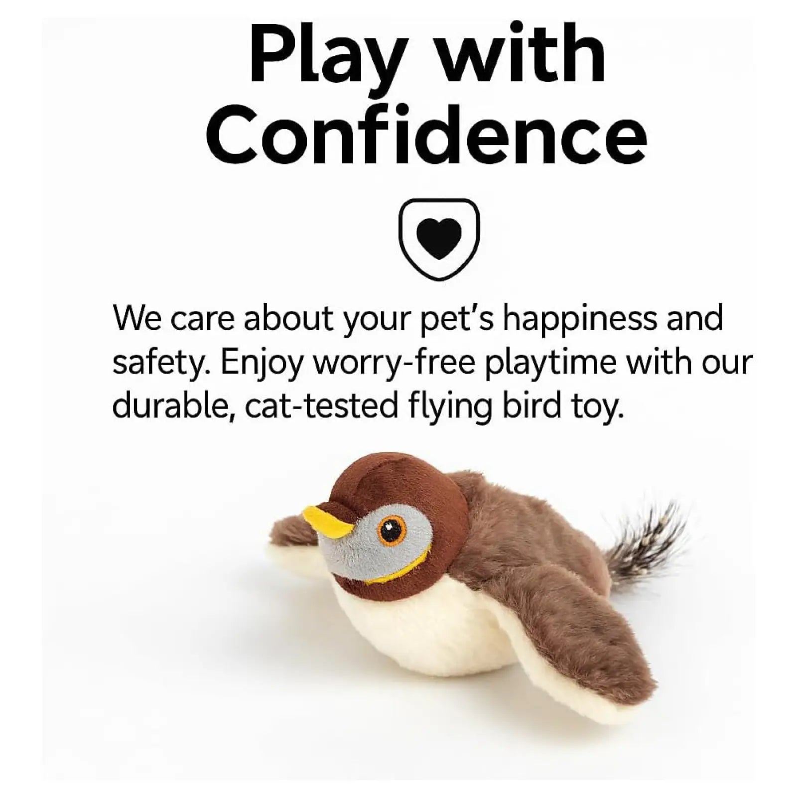 Usb Flapping Bird Cat Toy Realistic Chirping Sparrow