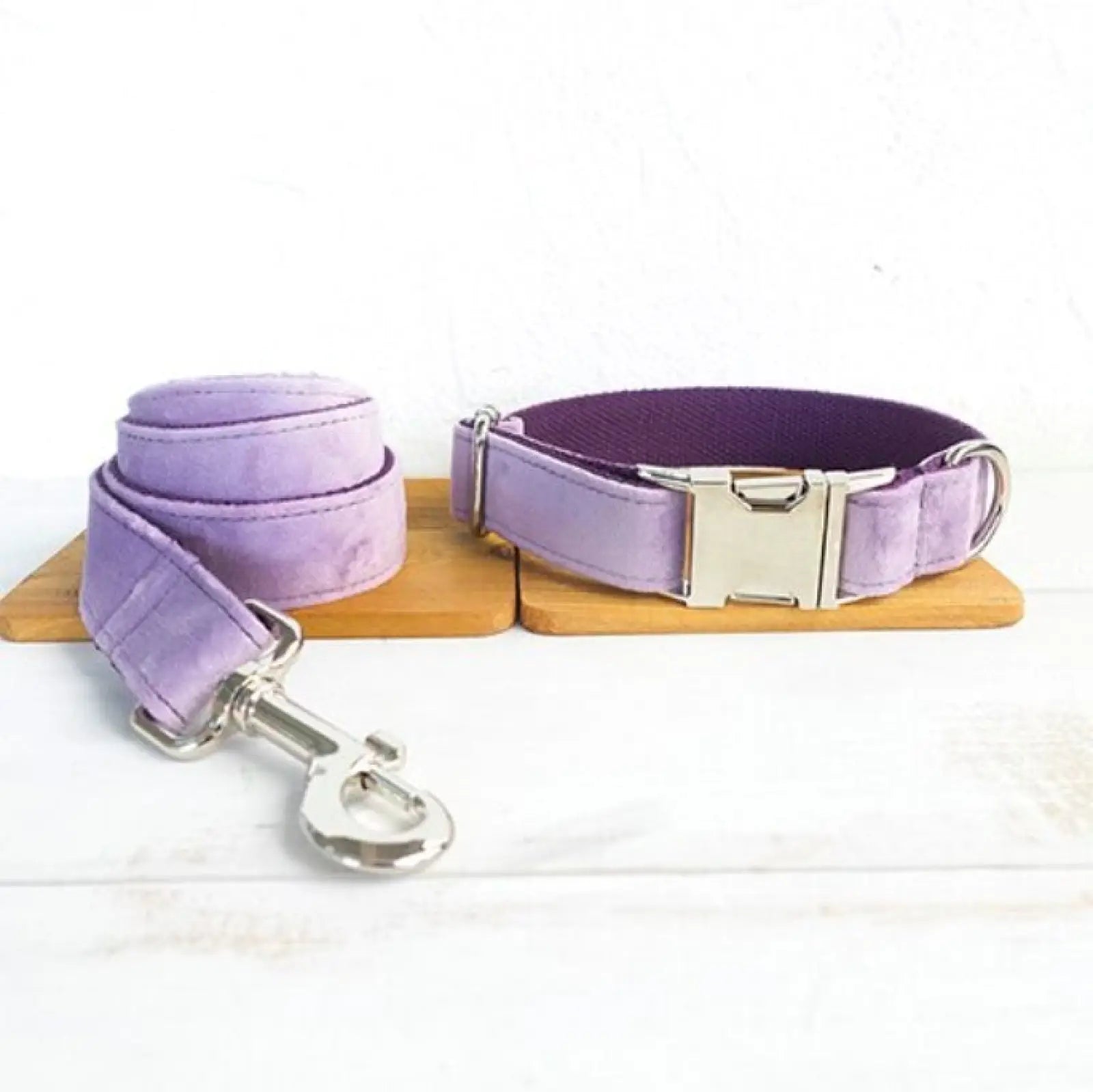Velvet Pet Leash and Harness Set Light Purple