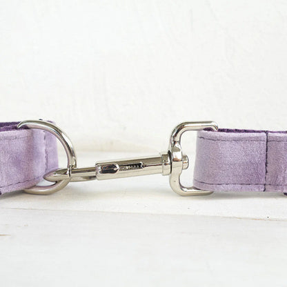 Velvet Pet Leash and Harness Set Light Purple