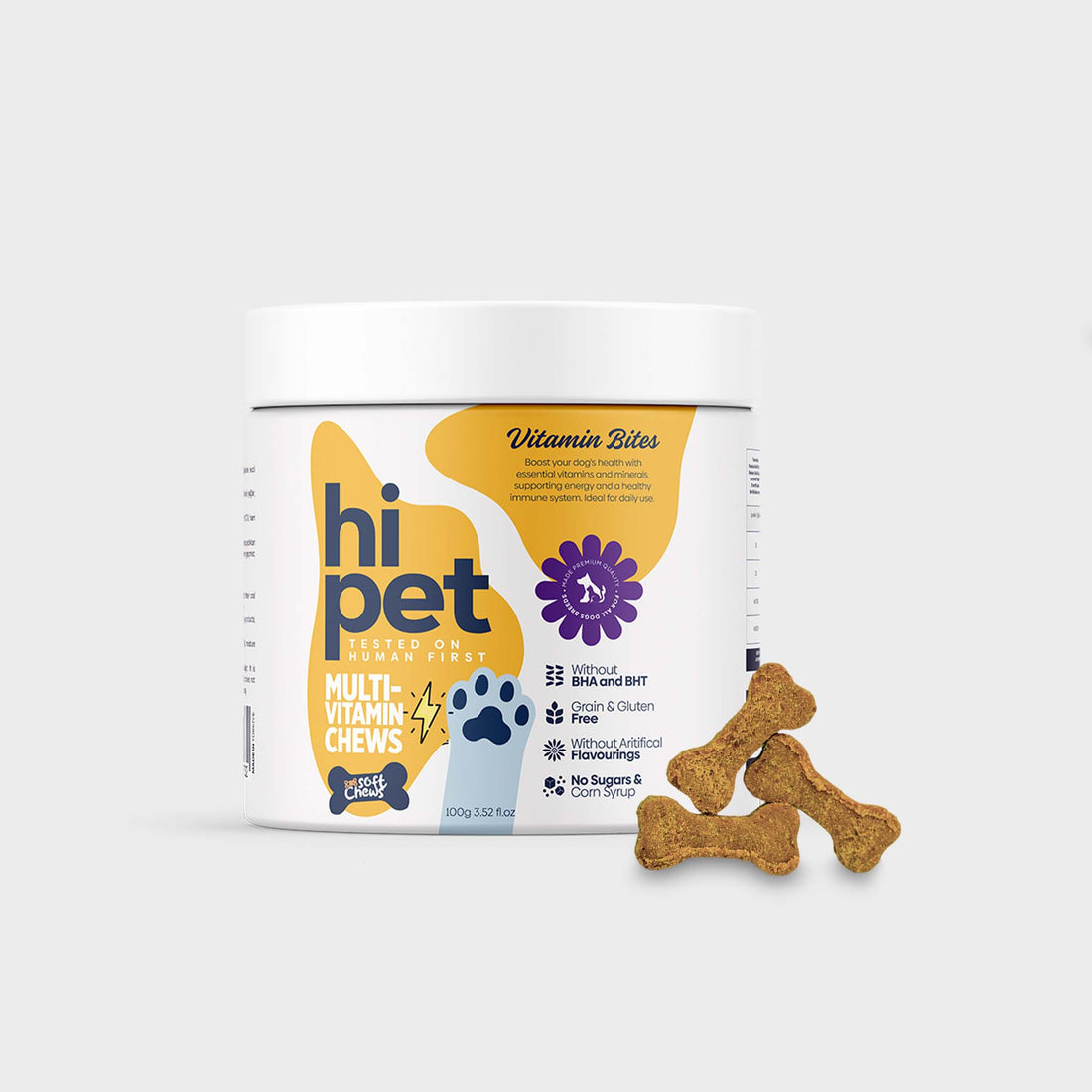 HiPet Vitamin Bites - Multivitamin Chewable Tablets for Dogs