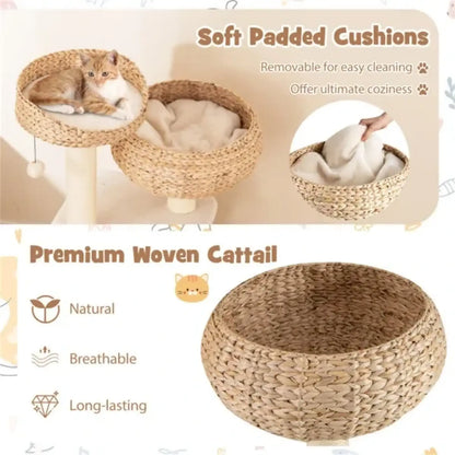 Water Hyacinth Cat Tree 41 Inch Sisal Scratching Post