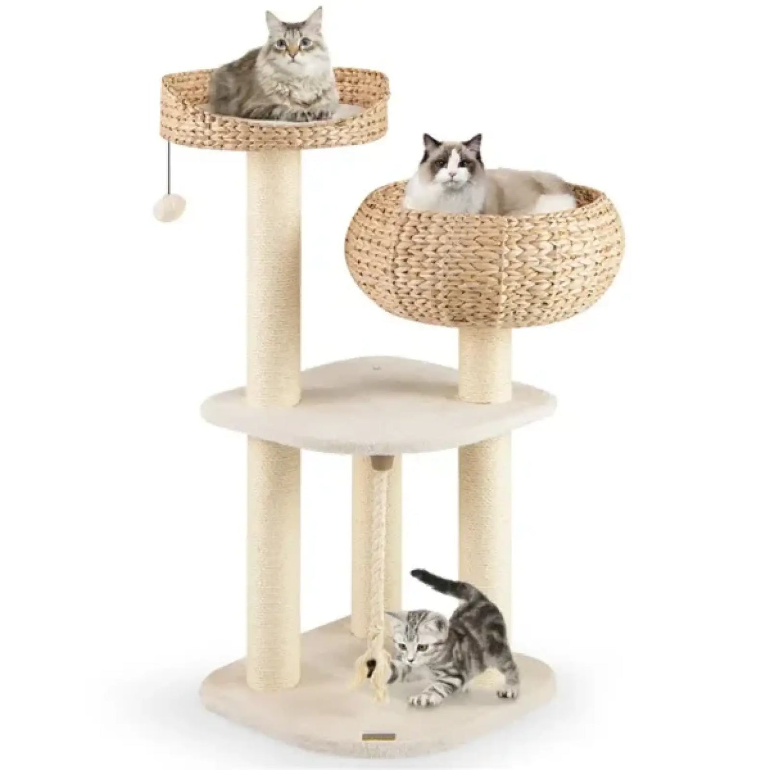 Water Hyacinth Cat Tree 41 Inch Sisal Scratching Post