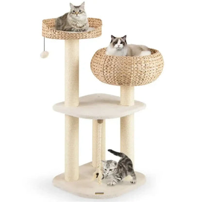 Water Hyacinth Cat Tree 41 Inch Sisal Scratching Post