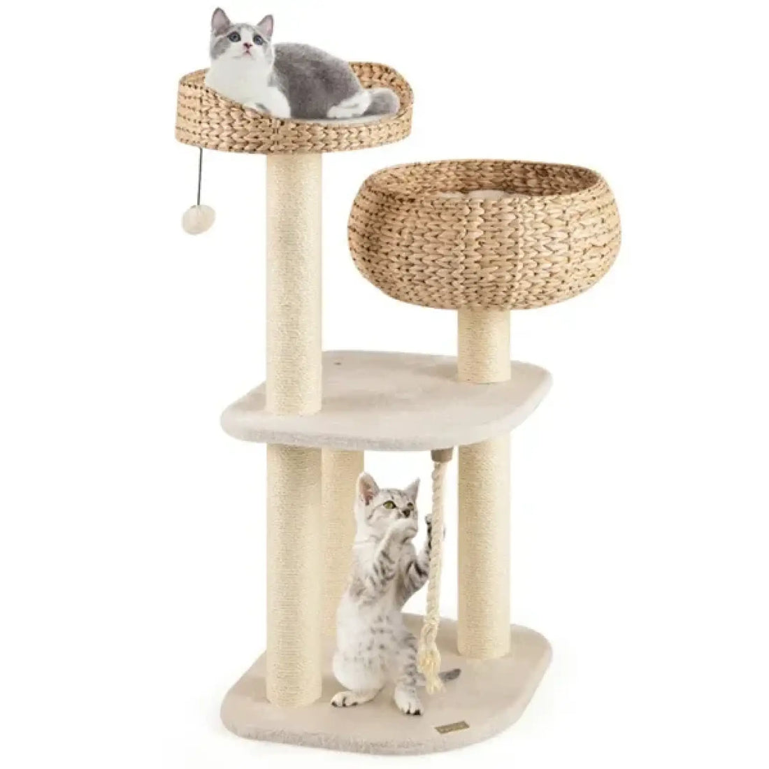 Water Hyacinth Cat Tree 41 Inch Sisal Scratching Post