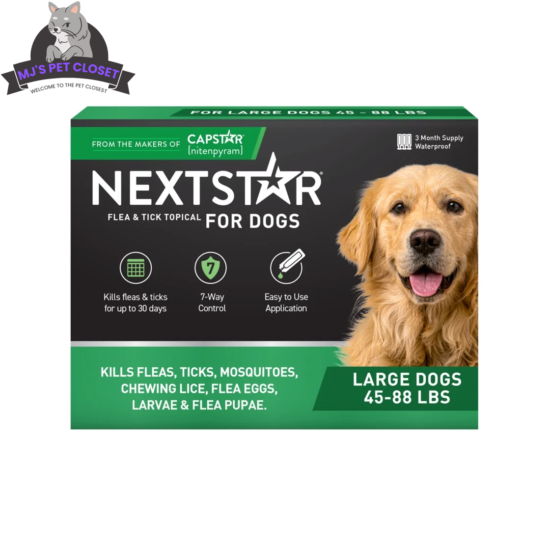 Protect Your Dog from Fleas &amp; Ticks with NEXTSTAR: Fast-Acting 3-Month Supply for Dogs 45-88 Lbs