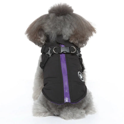 Waterproof Dog Harness Jacket Cotton Padded Coat