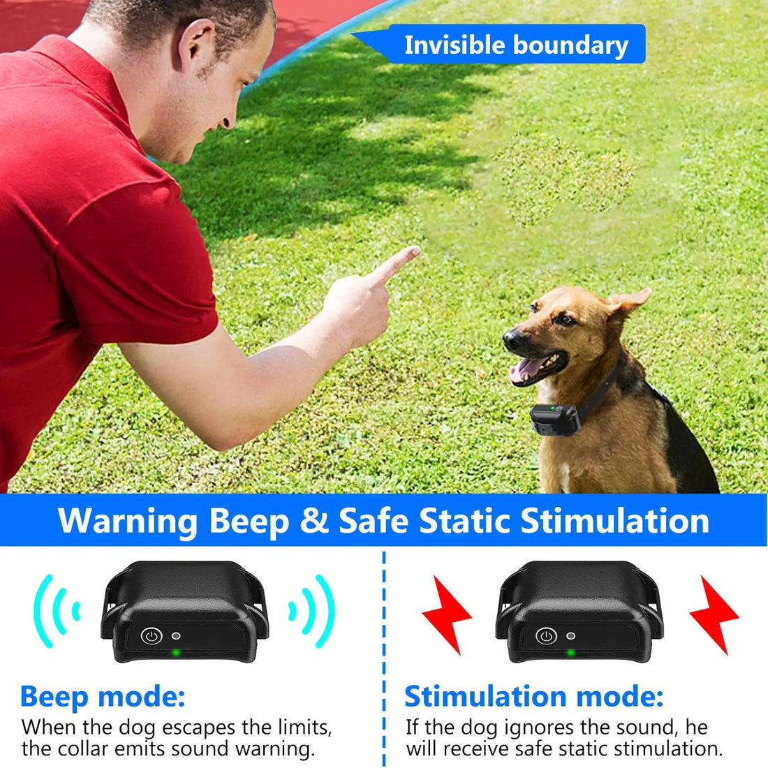 Wireless Dog Fence System Waterproof Training Collar