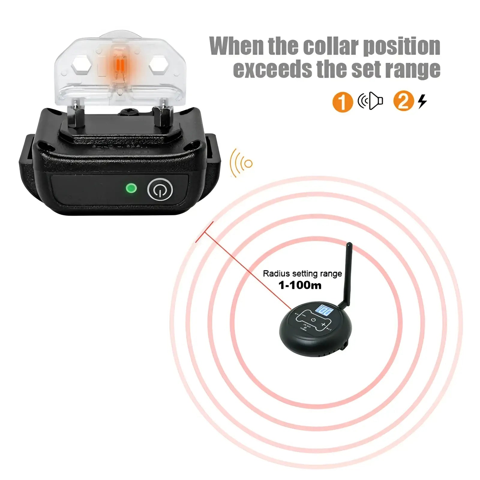 Wireless Pet Fence Electric Waterproof Training Collar