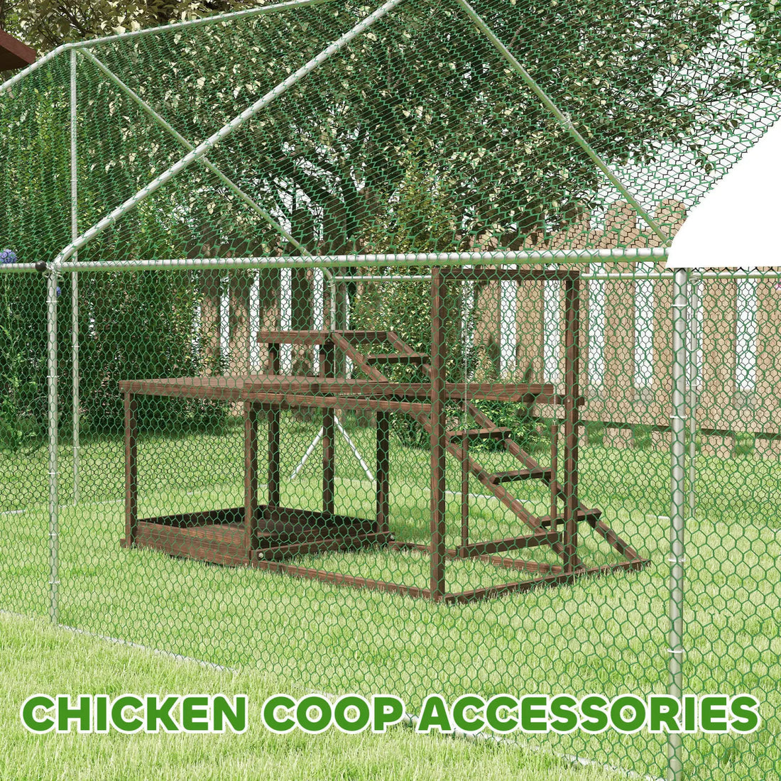 Wooden Chicken Activity Play Set with Perch and Swing