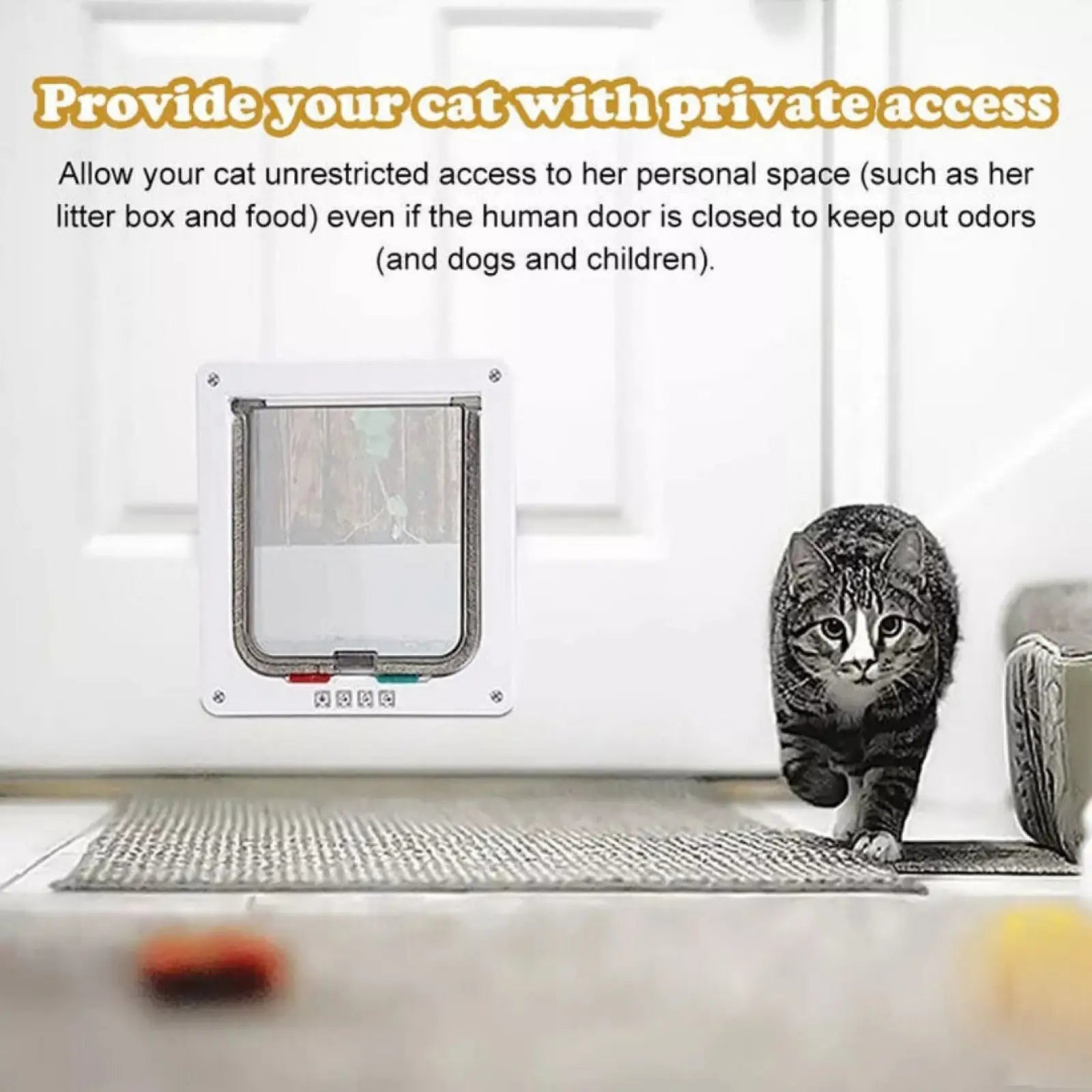 Xl Pet Door 4 Way Locking Magnetic Dog Cat Flap White